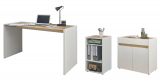 Brombel Set Center in wei und Wotan Eiche mit Schreibtisch, Kommode und Aktenregal fr Homeoffice
