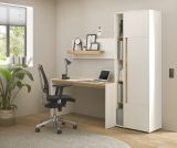 Brombel Set Center in wei und Wotan Eiche mit Schreibtisch, Aktenschrank und 2 x Regal fr Homeoffice