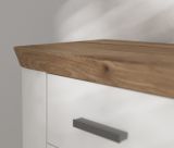 TV-Lowboard Michigan in wei matt und Eiche TV Unterschrank 154 cm mit Komforthhe und Soft-Close