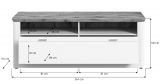 TV-Lowboard Michigan in wei matt und Eiche TV Unterschrank 154 cm mit Komforthhe und Soft-Close