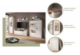 TV-Lowboard Michigan in wei matt und Eiche TV Unterschrank 154 cm mit Komforthhe und Soft-Close