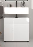 Waschbeckenunterschrank Larik in wei Hochglanz Badezimmer Unterschrank 60 x 56 cm