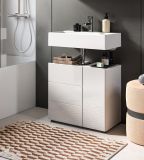 Waschbeckenunterschrank Larik in wei Hochglanz Badezimmer Unterschrank 60 x 56 cm