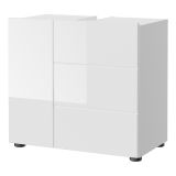 Waschbeckenunterschrank Larik in wei Hochglanz Badezimmer Unterschrank 60 x 56 cm