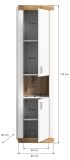 Badezimmer Hochschrank Sopela wei und Nox Eiche Landhaus Hngeschrank 45 x 172 cm, Soft-Close