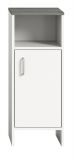Badezimmer Kommode Angeles in wei und Rauchsilber grau Badschrank 32 x 82 cm