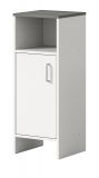 Badezimmer Kommode Angeles in wei und Rauchsilber grau Badschrank 32 x 82 cm