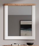 Garderobenspiegel Norton in wei matt und Viking Eiche Flur Spiegel 79 x 89 cm