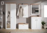 Garderobenpaneel Norton in wei matt und Viking Eiche Flur Wandgarderobe 79 x 114 cm