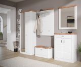 Garderobenpaneel Norton in wei matt und Viking Eiche Flur Wandgarderobe 79 x 114 cm