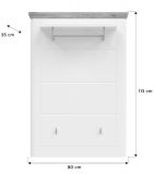 Garderobenpaneel Norton in wei matt und Viking Eiche Flur Wandgarderobe 79 x 114 cm