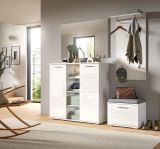 Flurkommode Grazie in wei Hochglanz Schuhschrank 110 x 108 cm