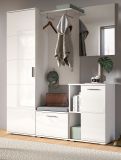 Garderobenschrank Grazie in wei Hochglanz Flurschrank 55 x 191 cm