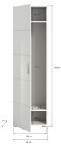 Garderobenschrank Grazie in wei Hochglanz Flurschrank 55 x 191 cm