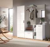 Garderobe Sitzbank Grazie in wei Hochglanz Flur Garderobenbank 55 x 40 cm