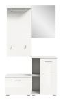 Garderobe Set 4-teilig Grazie in wei Hochglanz Garderobenkombination 110 x 191 cm