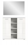 Garderobe Set 2-teilig Grazie in wei Hochglanz Garderobenkombination mit Schuhschrank und Spiegel 110 x 191 cm