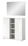 Garderobe Set 2-teilig Grazie in wei Hochglanz Garderobenkombination mit Schuhschrank und Spiegel 110 x 191 cm