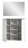 Garderobe Set 2-teilig Grazie in wei Hochglanz Garderobenkombination mit Schuhschrank und Spiegel 110 x 191 cm