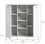 Garderobe Set 2-teilig Grazie in wei Hochglanz Garderobenkombination mit Schuhschrank und Spiegel 110 x 191 cm