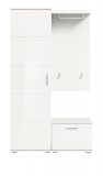 Garderobe Set 3-teilig Grazie in wei Hochglanz Garderobenkombination 110 x 191 cm