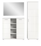 Garderobe Set 3-teilig Grazie in wei Hochglanz Garderobenkombination 180 x 191 cm