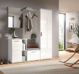 Garderobe Set 5-teilig Grazie in wei Hochglanz Garderobenkombination 165 x 191 cm