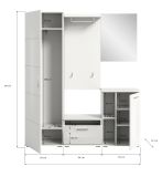 Garderobe Set 5-teilig Grazie in wei Hochglanz Garderobenkombination 165 x 191 cm