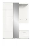 Garderobe Set 4-teilig Grazie in wei Hochglanz Garderobenkombination 140 x 191 cm
