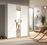 Garderobe Set 3-teilig Grazie in wei Hochglanz Garderobenkombination 140 x 191 cm