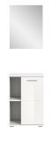 Garderobe Set 2-teilig Grazie in wei Hochglanz Garderobenkombination mit Schuhschrank und Spiegel 55 x 191 cm