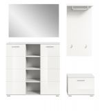 Garderobe Set 4-teilig Grazie in wei Hochglanz Garderobenkombination 180 x 191 cm