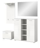 Garderobe Set 4-teilig Grazie in wei Hochglanz Garderobenkombination 180 x 191 cm