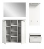 Garderobe Set 4-teilig Grazie in wei Hochglanz Garderobenkombination 180 x 191 cm