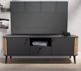 TV-Lowboard Pretty in grau und Artisan Eiche mit 3D-Lamellen TV Unterteil 138 x 50 cm