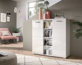 Highboard Grazie in wei Hochglanz Wohn- und Esszimmer Kommode 110 x 108 cm
