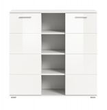 Highboard Grazie in wei Hochglanz Wohn- und Esszimmer Kommode 110 x 108 cm