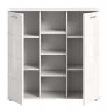 Highboard Grazie in wei Hochglanz Wohn- und Esszimmer Kommode 110 x 108 cm