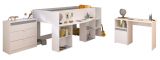 Parisot Kinder- und Jugendzimmer Pirouette15 in wei mit grau oder rosa Komplett-Set 3-teilig