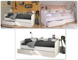Parisot Stauraumbett Sleep4 in wei Funktionsbett mit Bettschubkasten Set Liegeflche 90 x 200 cm