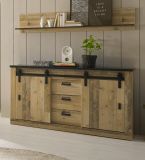 Sideboard Stove in Used Wood hell und anthrazit Kommode 162 x 91 cm