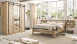 Schlafzimmer Set 3-teilig Stove in Used Wood hell und anthrazit mit Einzelbett Liegeflche 140 x 200 cm und 2 x Wandpaneel