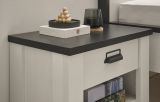 Nachttisch Stove in wei Pinie und anthrazit Landhaus Nachtkommode mit Schubkasten in Komforthhe 60 x 61
