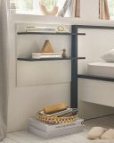 Wandpaneel Stove in wei Pinie und anthrazit Landhaus Wandboard 60 x 54 cm