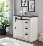 Kommode Stove in wei Pinie und anthrazit Landhaus Sideboard 93 x 91 cm