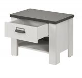 Schlafzimmer Set 3-teilig Stove in wei Pinie Landhaus mit Einzelbett Liegeflche 140 x 200 cm und 2 x Nachttisch