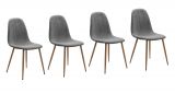 4 x Stuhl Lenja in grau Cord 4-Fustuhl Kchen- und Esszimmerstuhl 4er Set