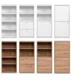 Regalschrank Fidan in wei Regal mit 2x Schubkasten 46 x 97 cm