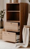 Regalschrank Fidan in Artisan Eiche Regal mit 2 x Schubkasten 46 x 97 cm