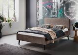 Polsterbett Isola in Taupe Cord Einzelbett Liegeflche 140 x 200 cm